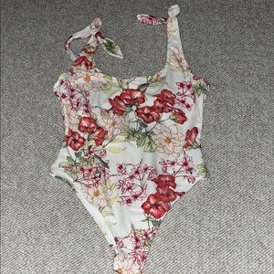 Forever 21 Floral Print One Piece Bathing Suit Size S